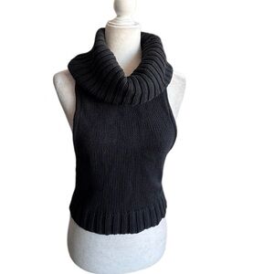 One Teaspoon Black Cowl Neck Sweater Sleeveless Racerback  SZ S